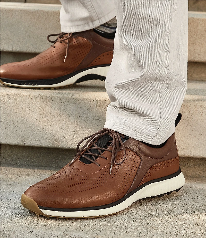 Johnston & Murphy Men's H1-Luxe Hybrid XC4 Waterproof Perforated Leather Golf Sneakers