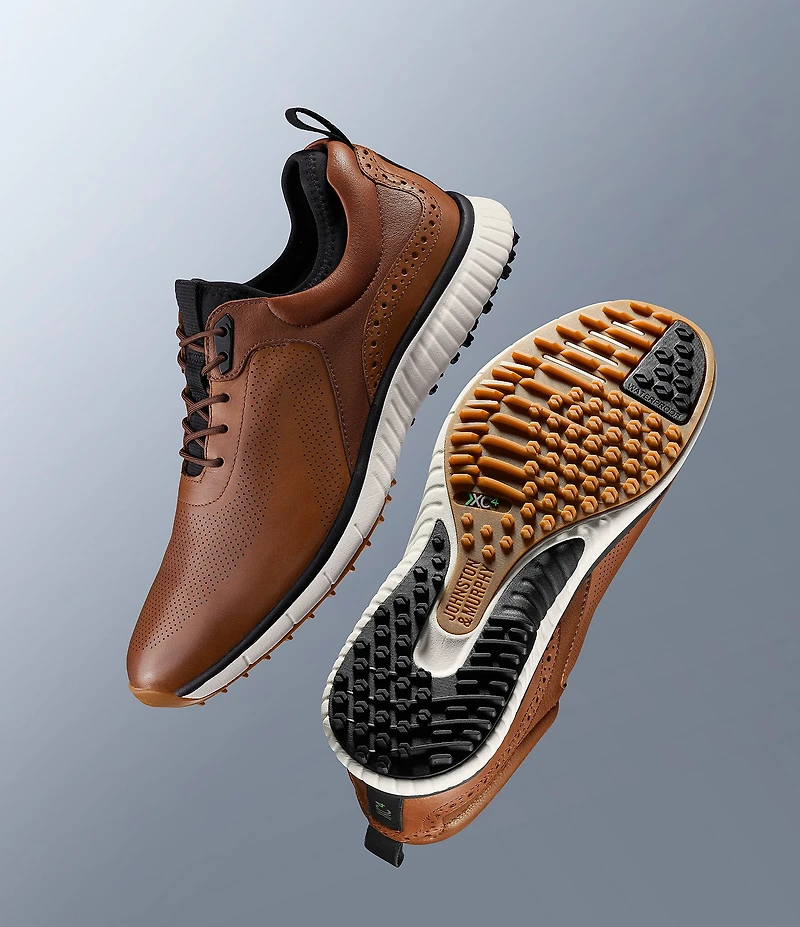 Johnston & Murphy Men's H1-Luxe Hybrid XC4 Waterproof Perforated Leather Golf Sneakers