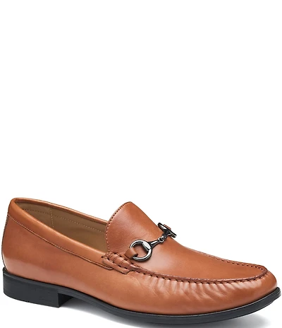 Johnston & Murphy Men's Harrison Leather Bit Buckle Slip On Loafers
