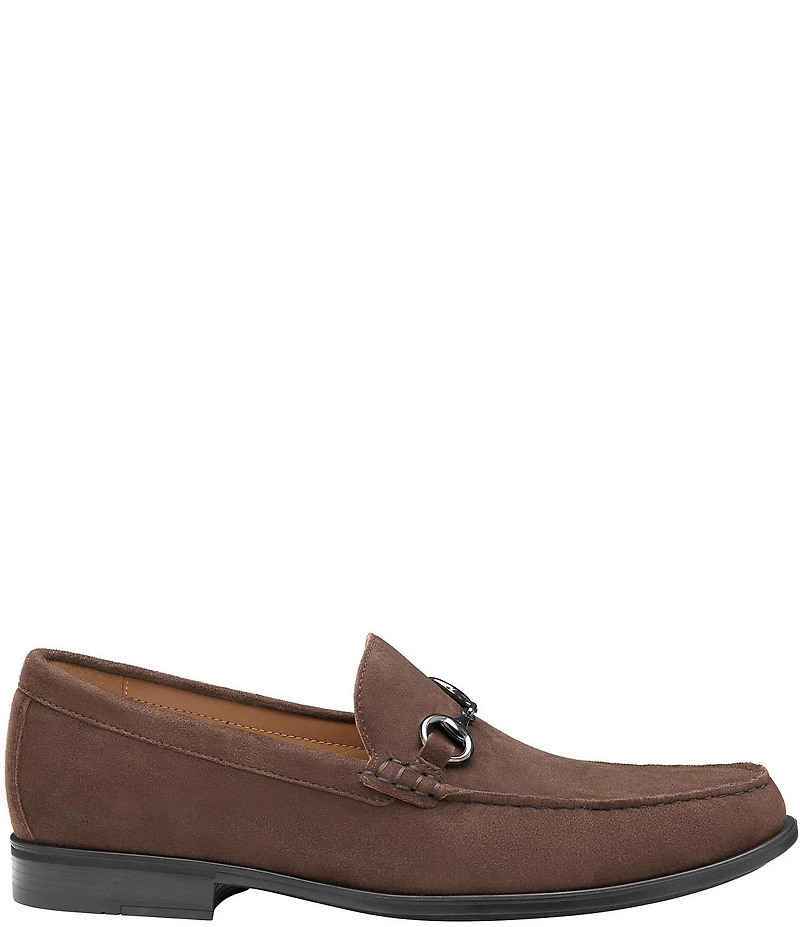 Johnston & Murphy Men's Harrison Suede Bit Buckle Loafers
