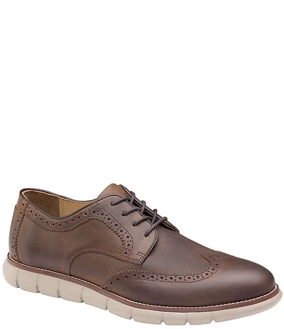 Johnston & Murphy Men's Holden Embossed Leather Wingtip Brogue Detail Oxfords