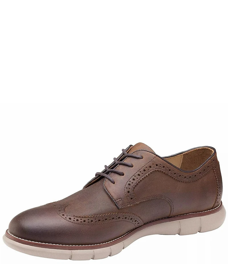 Johnston & Murphy Men's Holden Embossed Leather Wingtip Brogue Detail Oxfords