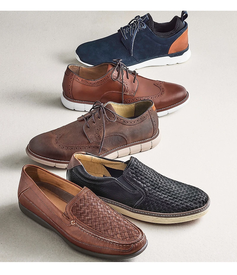 Johnston & Murphy Men's Holden Embossed Leather Wingtip Brogue Detail Oxfords