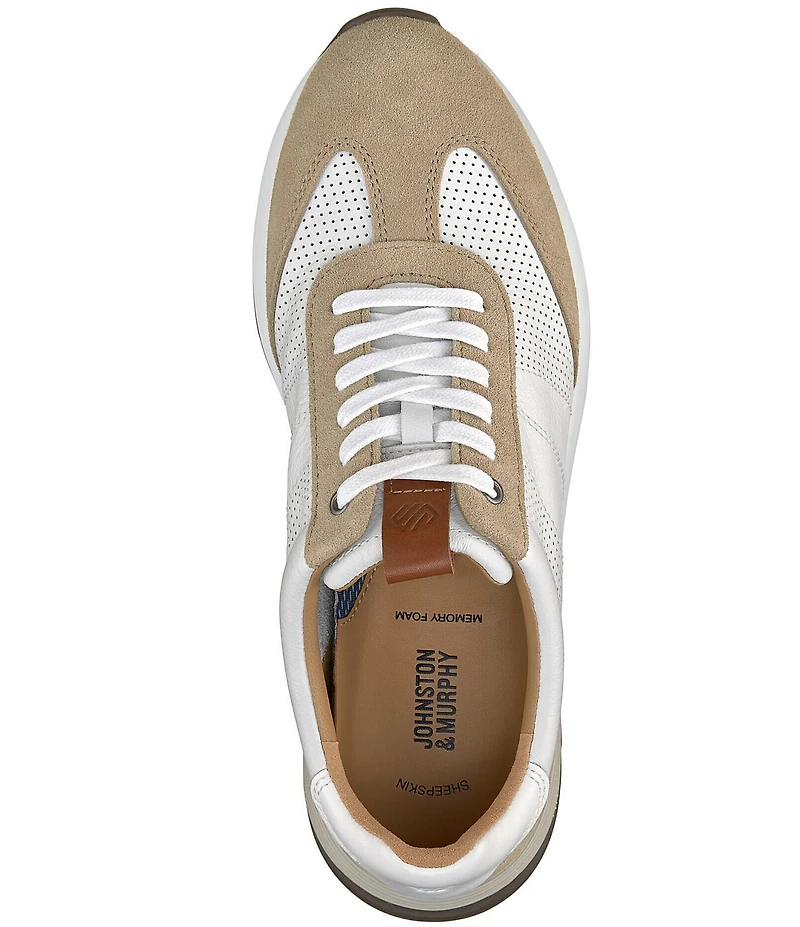 Johnston & Murphy Men's Kinnon T-Toe Perforated Leather Lace Up Sneakers