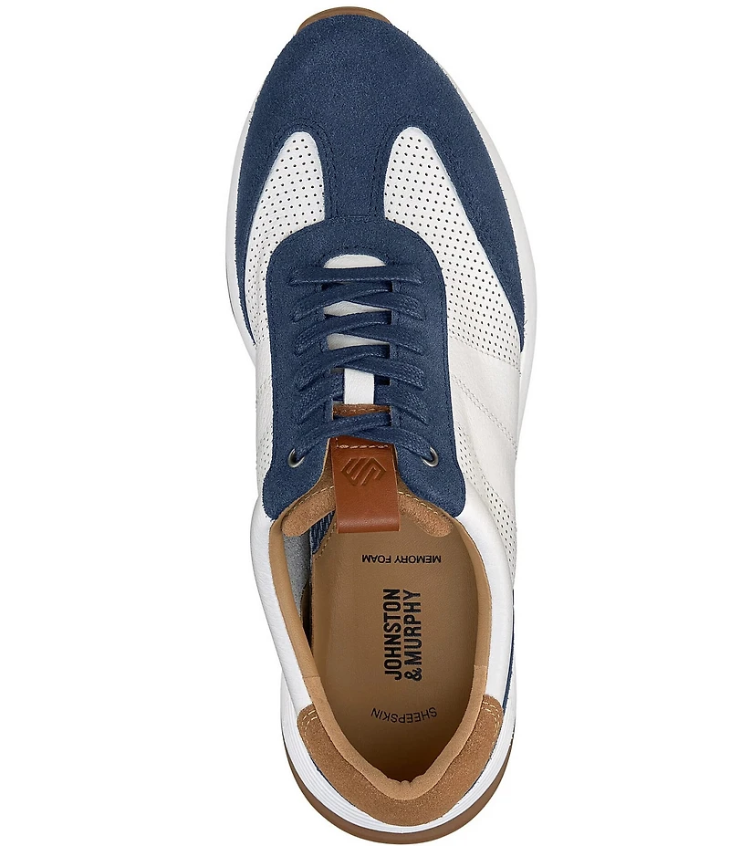 Johnston & Murphy Men's Kinnon T-Toe Perforated Leather Lace Up Sneakers