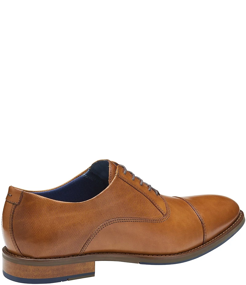 Johnston & Murphy Men's Landry Embossed Leather Cap Toe Lace Up Oxfords