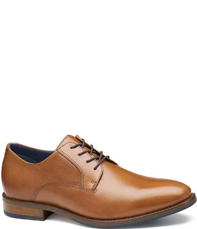 Johnston & Murphy Men's Landry Embossed Leather Plain Toe Lace Up Oxfords