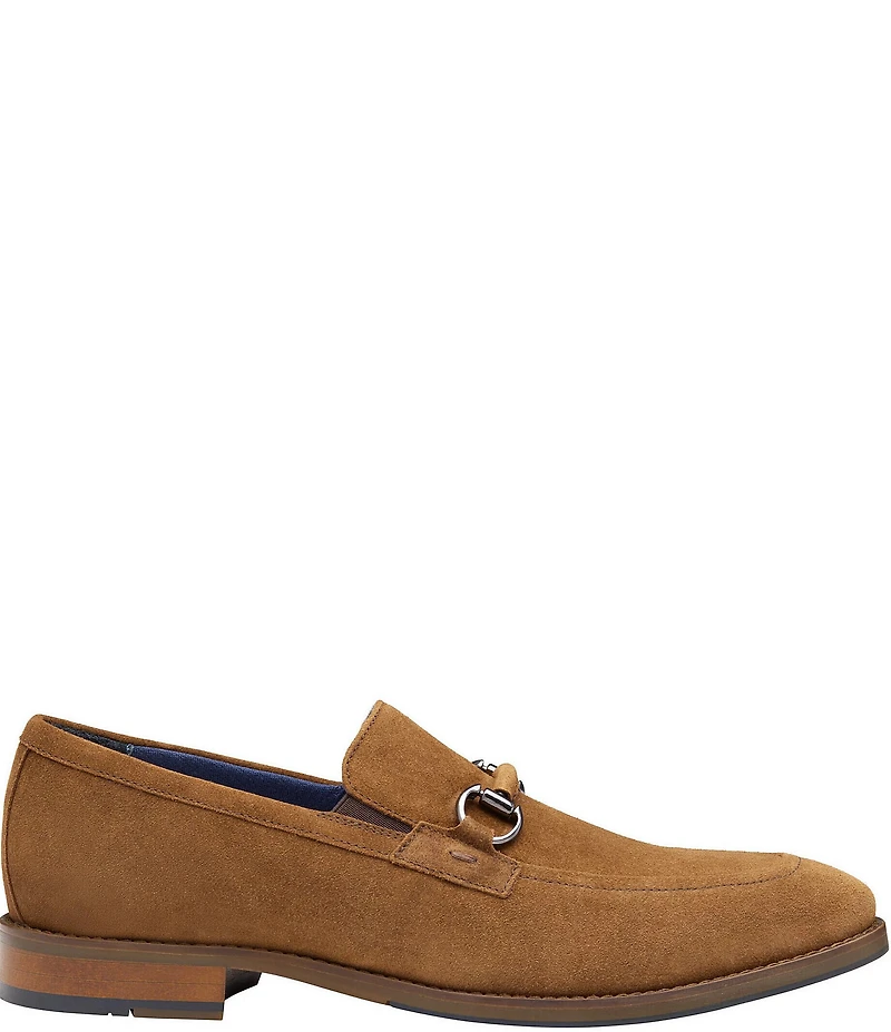 Johnston & Murphy Mens Landry Suede Bit Buckle Slip On Loafers