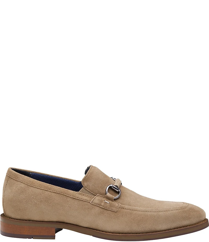 Johnston & Murphy Mens Landry Suede Bit Buckle Slip On Loafers