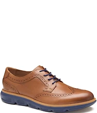 Johnston & Murphy Men's Larkin Leather Brogue Detail Wingtip Oxfords