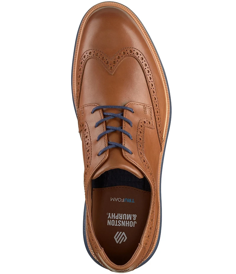 Johnston & Murphy Men's Larkin Leather Brogue Detail Wingtip Oxfords
