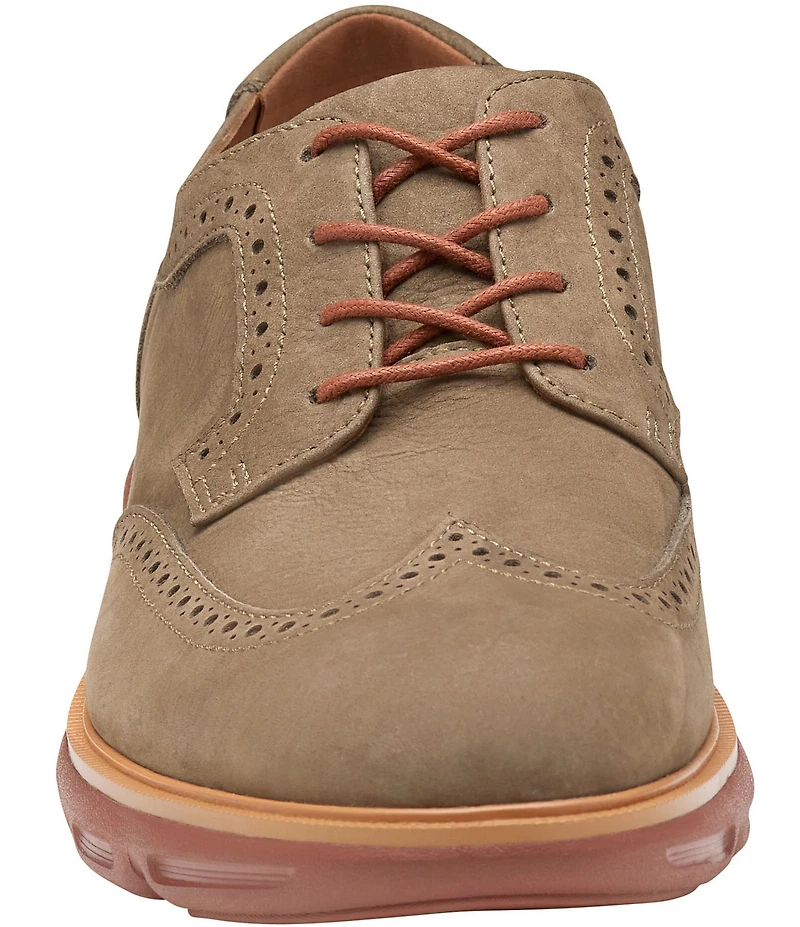 Johnston & Murphy Men's Larkin Nubuck Brogue Detail Wingtip Oxfords