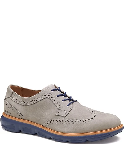 Johnston & Murphy Men's Larkin Nubuck Brogue Detail Wingtip Oxfords