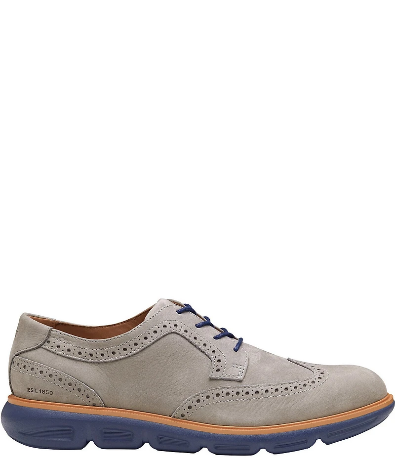 Johnston & Murphy Men's Larkin Nubuck Brogue Detail Wingtip Oxfords