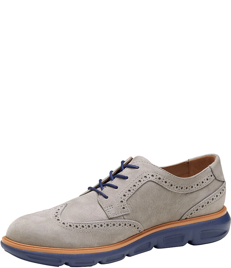 Johnston & Murphy Men's Larkin Nubuck Brogue Detail Wingtip Oxfords