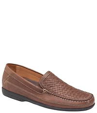 Johnston & Murphy Men's Locklin Woven Leather Slip On Venetian Loafers