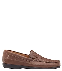 Johnston & Murphy Men's Locklin Woven Leather Slip On Venetian Loafers