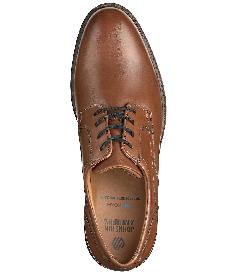 Johnston & Murphy Men's Mason Leather Plain Toe Lace Up Oxfords