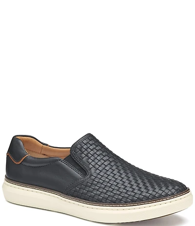 Johnston & Murphy Men's McGuffey 2 Woven Leather Slip On Sneakers
