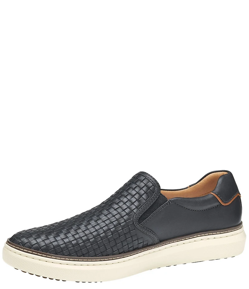 Johnston & Murphy Men's McGuffey 2 Woven Leather Slip On Sneakers