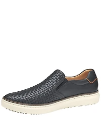Johnston & Murphy Men's McGuffey 2 Woven Leather Slip On Sneakers