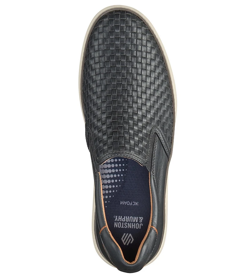Johnston & Murphy Men's McGuffey 2 Woven Leather Slip On Sneakers