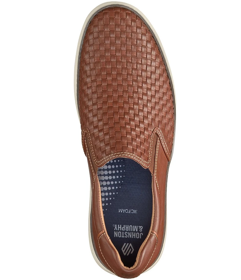 Johnston & Murphy Men's McGuffey 2 Woven Leather Slip On Sneakers