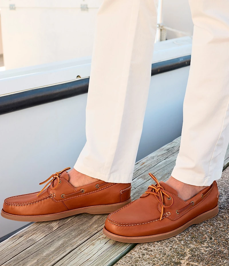 Johnston & Murphy Men's Monaco Leather 2-Eye Boat Shoes