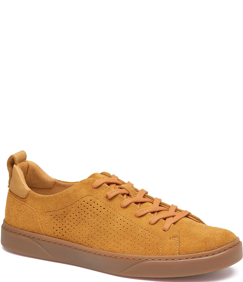 Johnston & Murphy Men's Ollie Perforated Lace To Toe Washable Suede Sneakers
