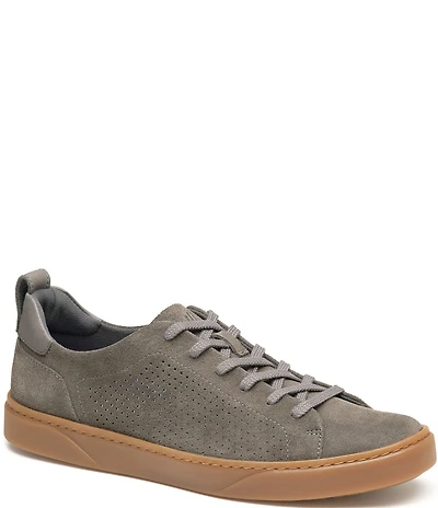 Johnston & Murphy Men's Ollie Perforated Lace To Toe Washable Suede Sneakers