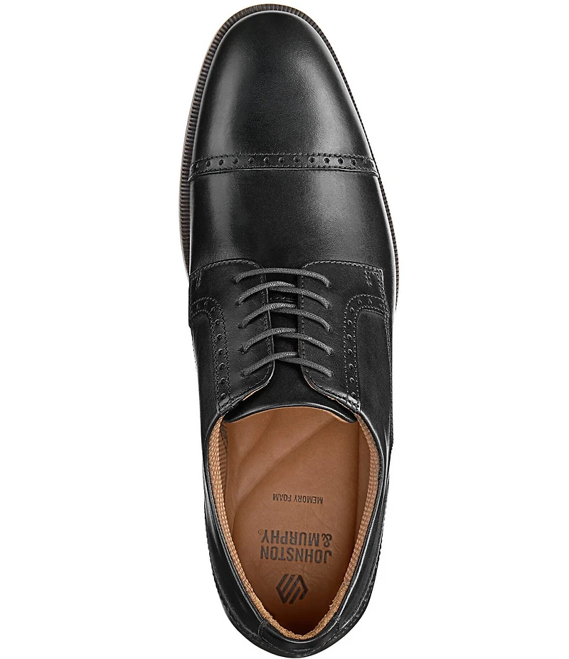 Johnston & Murphy Men's Reeve Leather Cap Toe Brogue Detail Oxfords