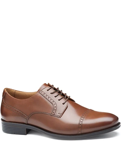 Johnston & Murphy Men's Reeve Leather Cap Toe Brogue Detail Oxfords