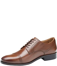 Johnston & Murphy Men's Reeve Leather Cap Toe Brogue Detail Oxfords