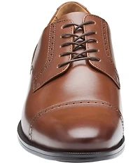 Johnston & Murphy Men's Reeve Leather Cap Toe Brogue Detail Oxfords