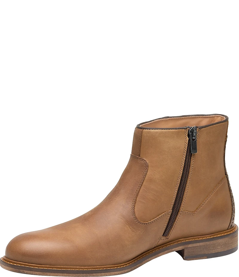 Johnston & Murphy Men's Ripley Oiled Leather Inside Zip Boots