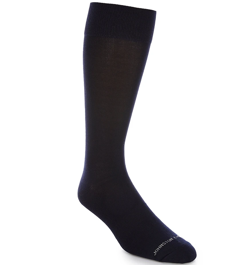 Johnston & Murphy Men's Solid Dress Crew Socks