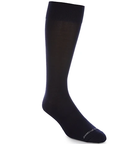 Johnston & Murphy Men's Solid Dress Crew Socks