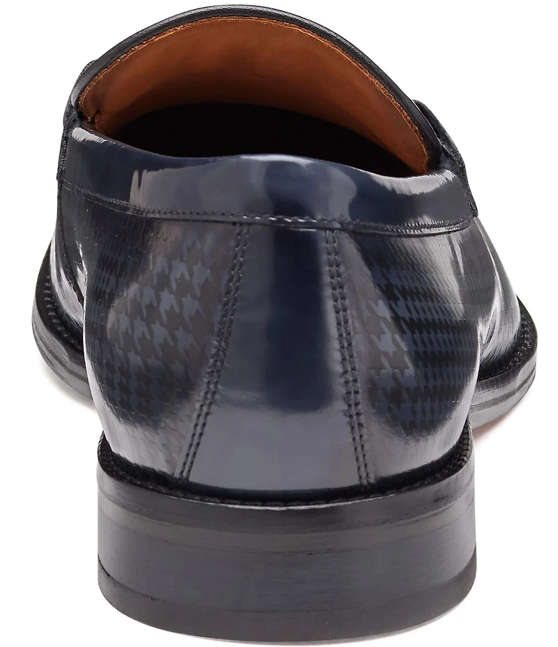 Johnston & Murphy Men's Sullivan Leather Houndstooth Bit Buckle Loafers