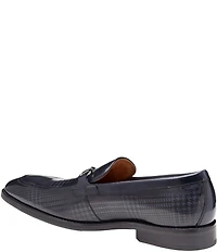 Johnston & Murphy Men's Sullivan Leather Houndstooth Bit Buckle Loafers