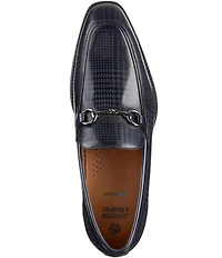 Johnston & Murphy Men's Sullivan Leather Houndstooth Bit Buckle Loafers