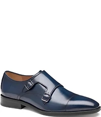 Johnston & Murphy Men's Sullivan Leather Monk Strap Cap Toe Dress Shoes