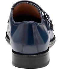 Johnston & Murphy Men's Sullivan Leather Monk Strap Cap Toe Dress Shoes