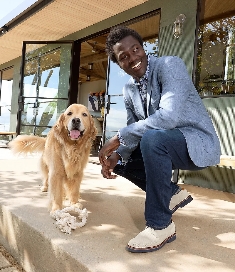 Johnston & Murphy Men's Tyson Perforated Nubuck Leather Oxfords