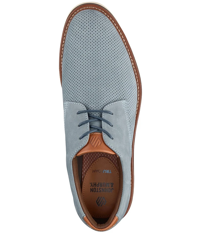 Johnston & Murphy Men's Tyson Perforated Nubuck Leather Oxfords