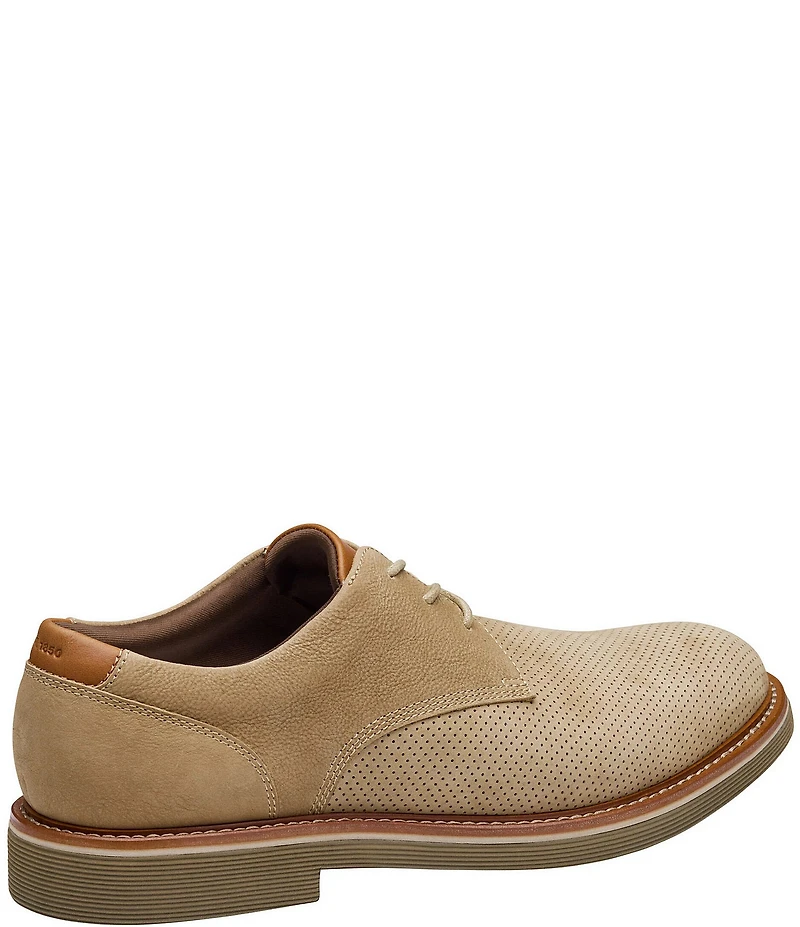Johnston & Murphy Men's Tyson Perforated Nubuck Plain Toe Oxfords