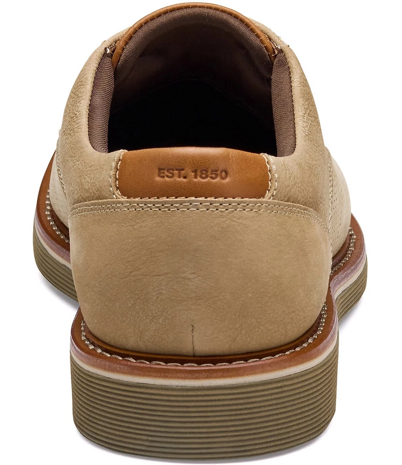Johnston & Murphy Men's Tyson Perforated Nubuck Plain Toe Oxfords