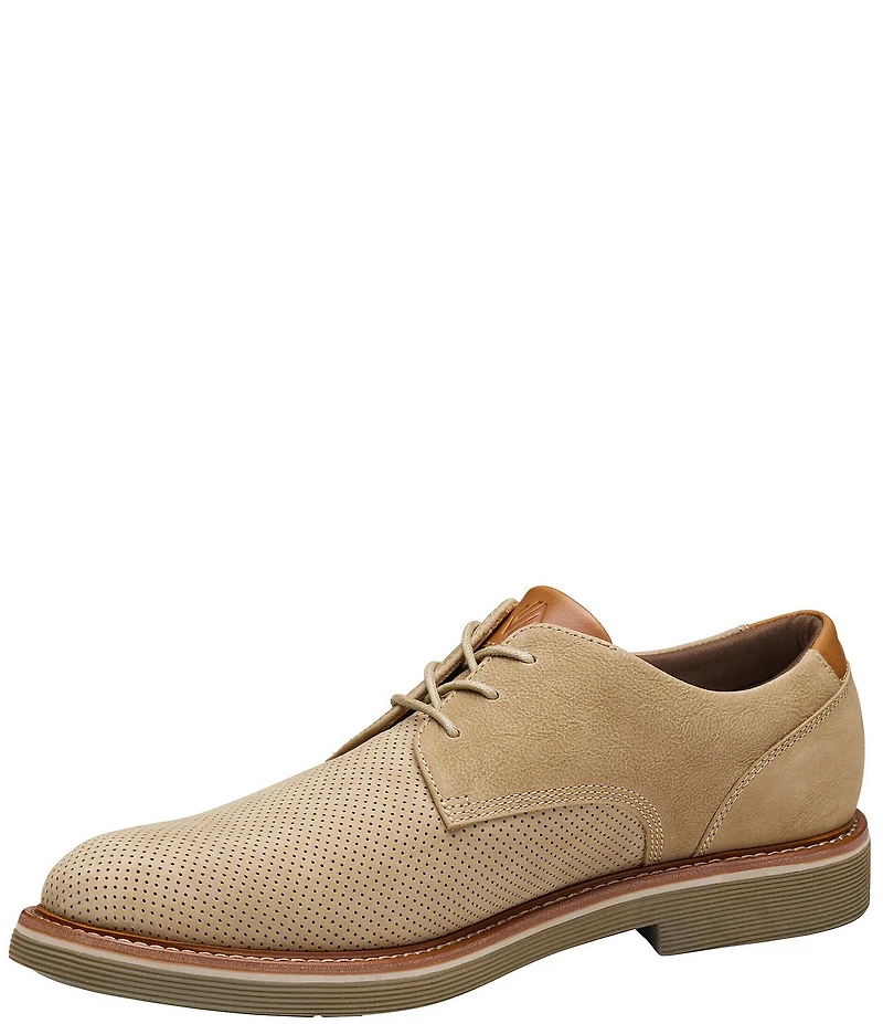 Johnston & Murphy Men's Tyson Perforated Nubuck Plain Toe Oxfords