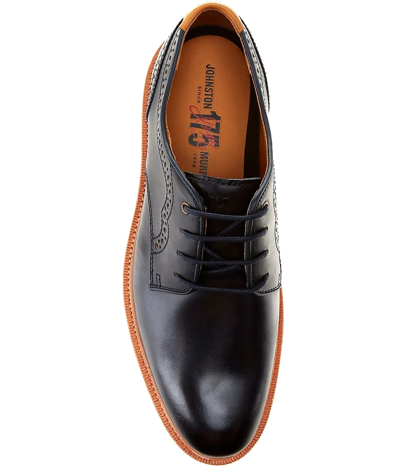 Johnston & Murphy Men's Upton 175th Anniversary Leather Brogue Detail Plain Toe Oxfords