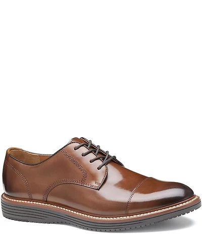 Johnston & Murphy Men's Upton Leather Cap Toe Lace Up Oxfords