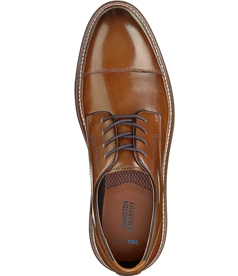 Johnston & Murphy Men's Upton Leather Cap Toe Lace Up Oxfords